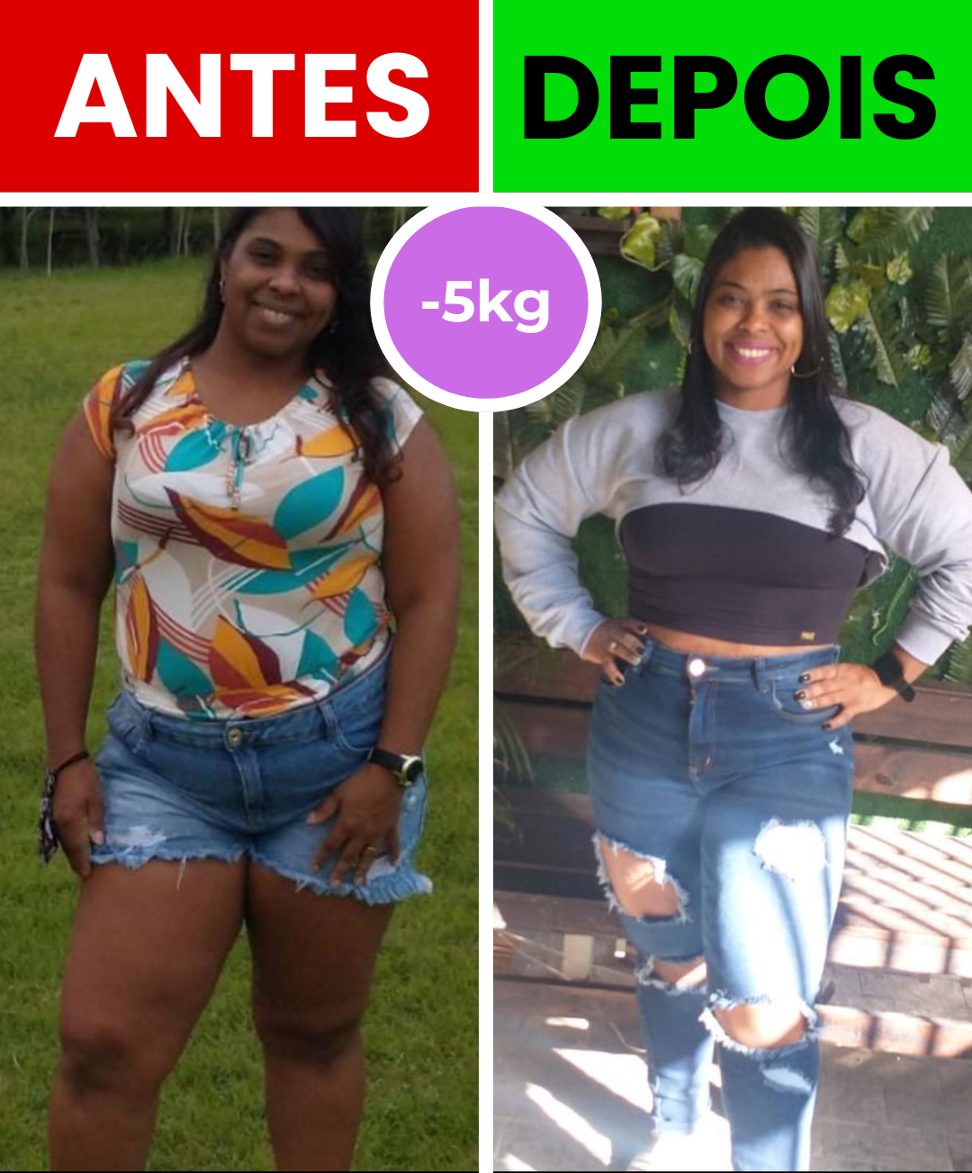 Antes e depois — caso 3